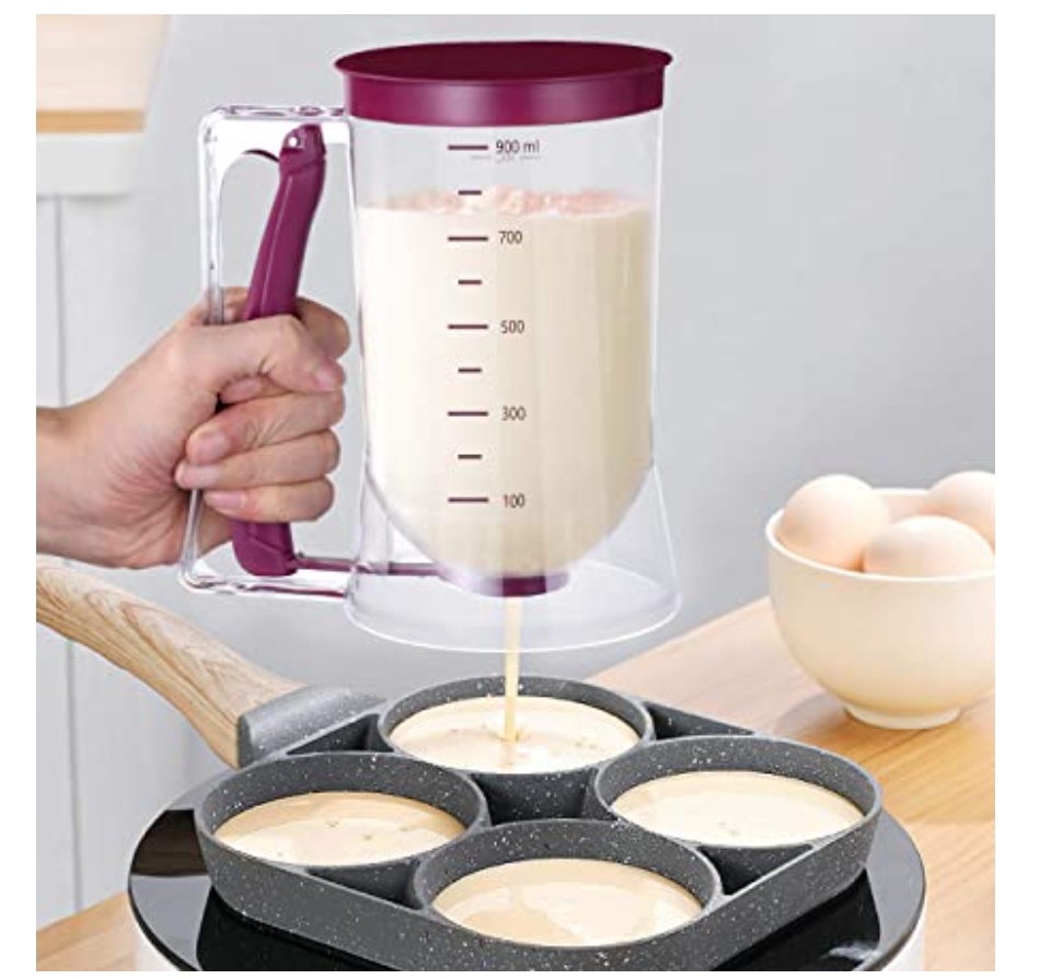 Nakamura Batter Dispenser Purple - Perfect Baking Tool for Cupcake,  Waffles, Muffin Mix, Crepes, Cake or Any Baked Goods - Easy Pour Home Food  Gadget - Bakeware Maker with Measuring Label Batter Separator
