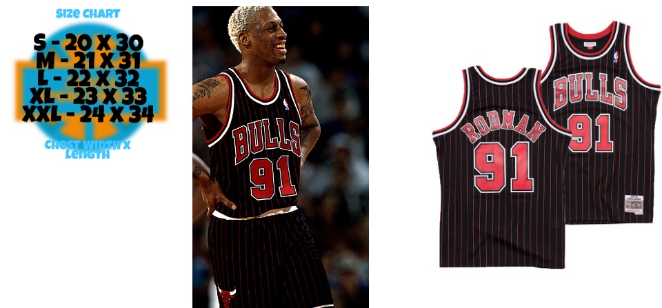 Dennis Rodman Chicago Bulls #91 Retro Black/Pinstripes — GR Jerseys