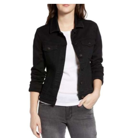 black jacket black jeans