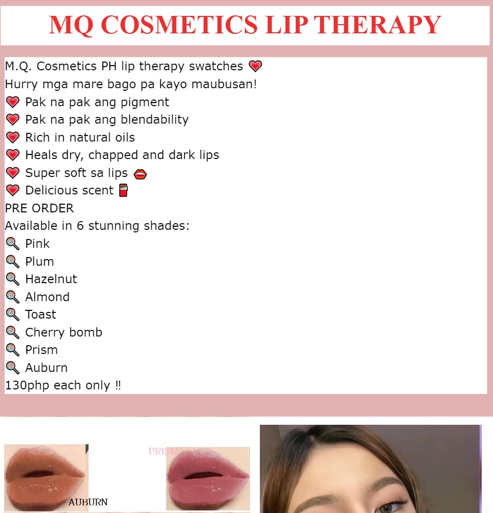 MQ Cosmetics Lip Therapy (Available variant Cherry Bomb, Toast