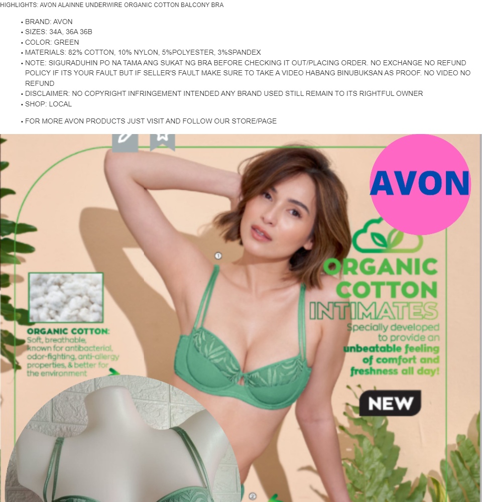 YSAGGY CARLA UNDERWIRE BRA FOR WOMEN AVON ORIGINAL ON SALE NEW ARRIVAL